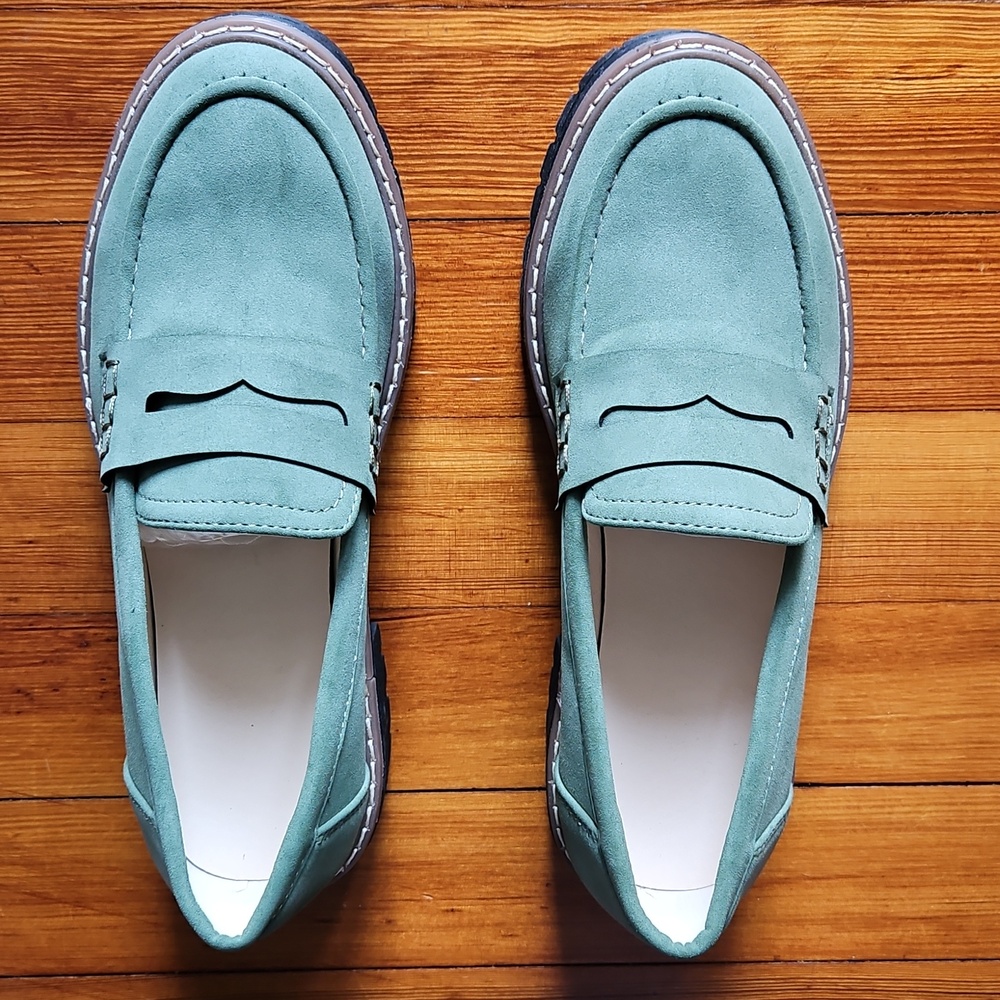 Green Suede Womens Loafer
